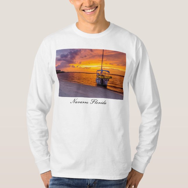 Navarre Florida Fire Sunset Long Sleeve Shirt (Front)