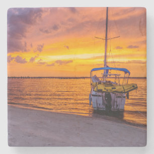 Navarre Florida Fire Sunset Stone Coaster