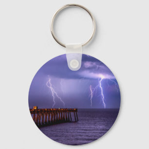 Navarre Florida Lightning Storm Key Ring