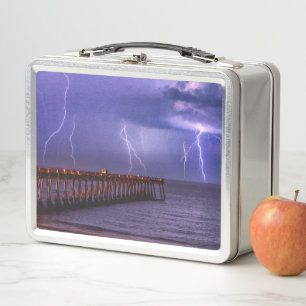 Navarre Florida Lightning Storm Metal Lunch Box