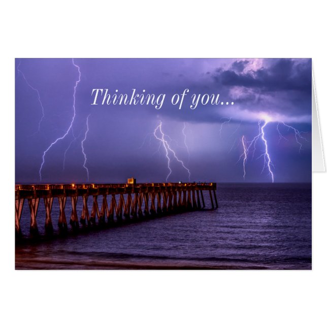 Navarre Florida Lightning Storm Thinking of U Card (Front Horizontal)