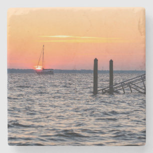 Navarre Florida Santa Rosa Sunrise Stone Coaster