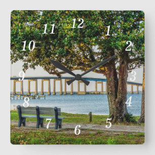 Navarre Park Bench and Bridge Wall Clock