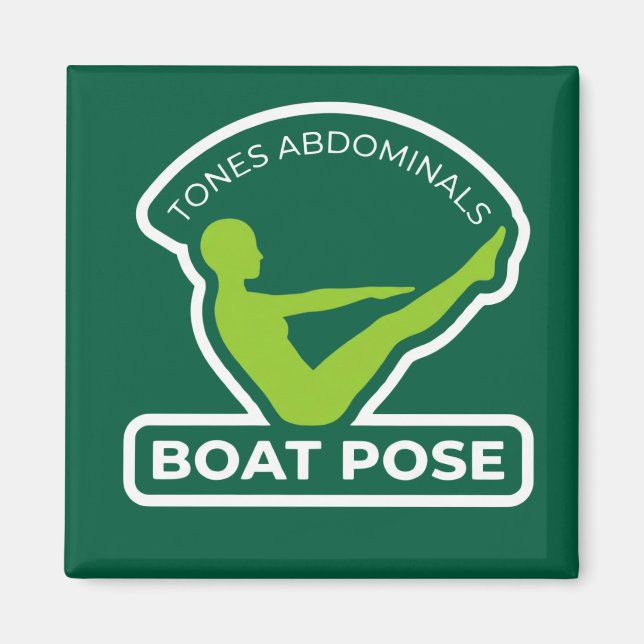 Navasana Boat Pose • Tones Abdominals Yoga Magnet (Front)