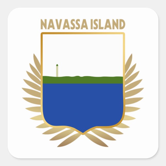 Navassa Island Flag Shield Square Sticker (Front)