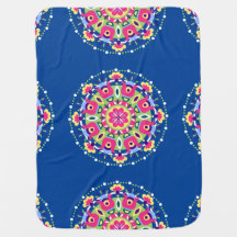 Navi Blue and Colourful Mexican Flower