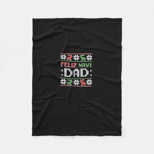 Navi Dad Navidad Funny Christmas Ugly Sweater Fath Fleece Blanket (Front)