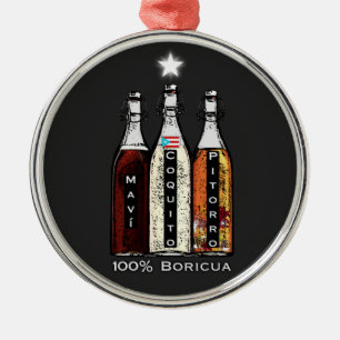 Navidad Boricua Puerto Rico Mavi Coquito Pitorro Metal Tree Decoration