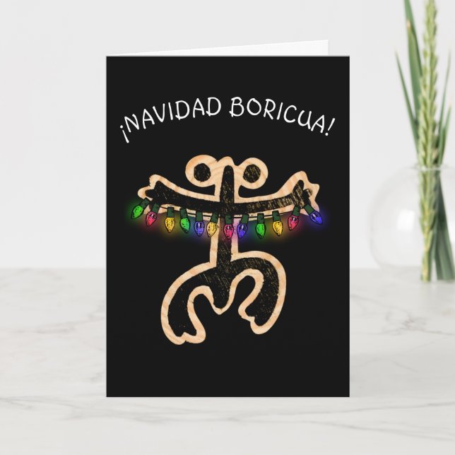 Navidad Boricua Xmas Coqui Taino  Thank You Card (Front)