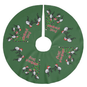 Navidad Dancing Fleas Christmas Brushed Polyester Tree Skirt