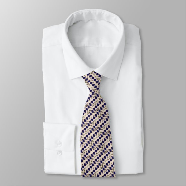 Navie blue diamond tie (Tied)