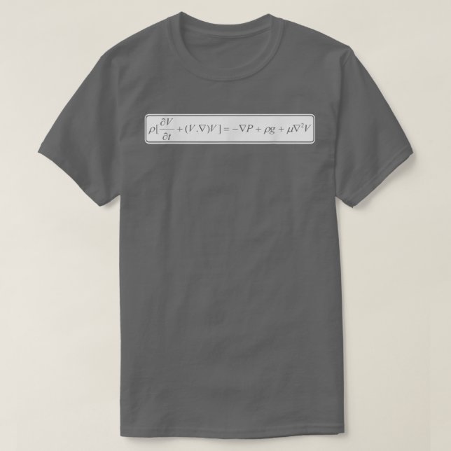 Navier Stokes Equations Science Math Mathematician T-Shirt (Design Front)