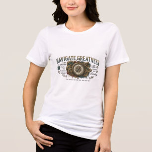 Navigate Greatness Steampunk Compass Graphic T-Shi Tri-Blend Shirt