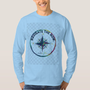 Navigate the Now   Abstract Compass Multi-Color Gr T-Shirt