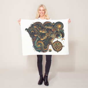 Navigate the Stars – Inspirational Cosmic  Fleece Blanket