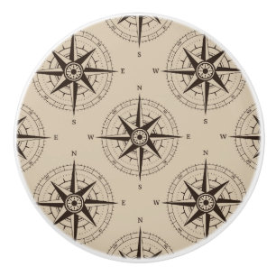 Navigation Compass Pattern Ceramic Knob