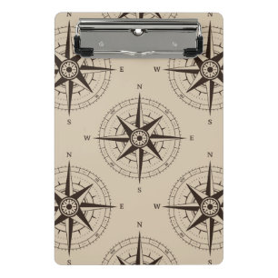 Navigation Compass Pattern Mini Clipboard
