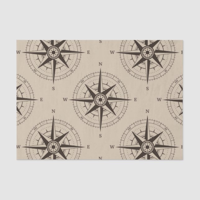 Navigation Compass Pattern Tissue Paper (Front)