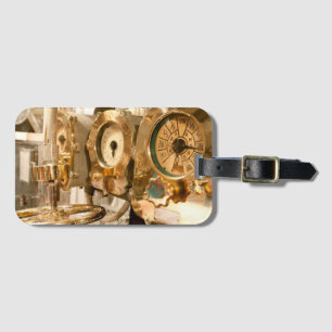 Navigational Gauges And Instruments On Submarine Luggage Tag