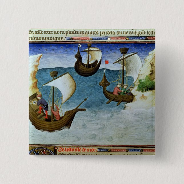 Navigators using an astrolabe 15 cm square badge (Front)