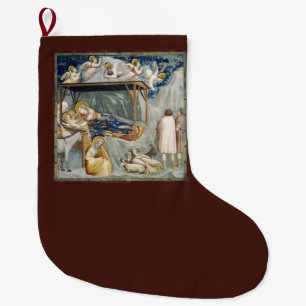Navitity (Birth of Jesus Christ) (by Giotto) Large Christmas Stocking