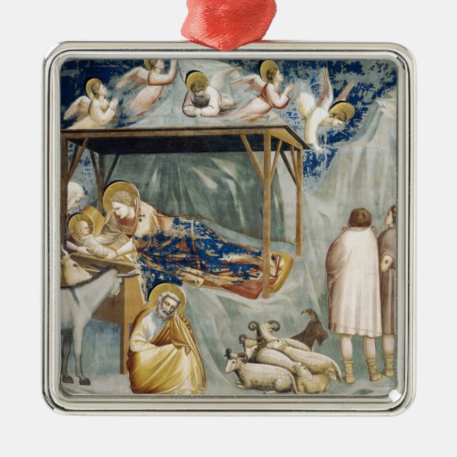 Navitity (Birth of Jesus Christ) (by Giotto) Metal Tree Decoration (Front)