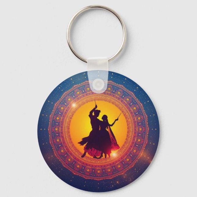 Navratri - A Festival of Devotion and Dance Key Ring (Front)