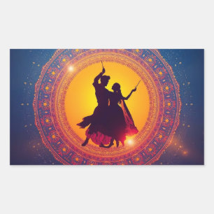 Navratri - A Festival of Devotion and Dance Rectangular Sticker