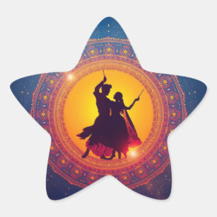 Navratri - A Festival of Devotion and Dance Star Sticker