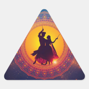 Navratri - A Festival of Devotion and Dance Triangle Sticker