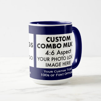 Navy 4:6 Landscape 2 Photo Frame L. Custom Combo Mug