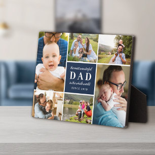 Navy 6 Photos Most Wonderful Dad Father's Day Plaque