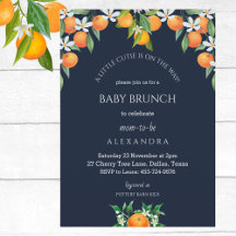Navy A Litte Cutie Orange Citrus Baby Brunch 