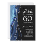 Navy Agate Silver Black Surprise 60th Birthday