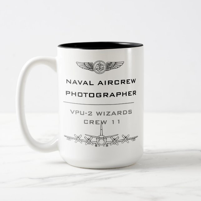 Navy Aircrew Photographer-Squadron-P-3 #1 Two-Tone Coffee Mug (Left)
