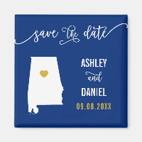 Navy Alabama Wedding Save the Date Map