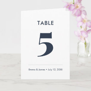 Navy Ampersand Table Number (Folded)