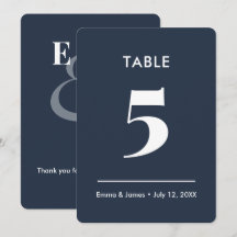 Navy Ampersand Wedding | Table Number