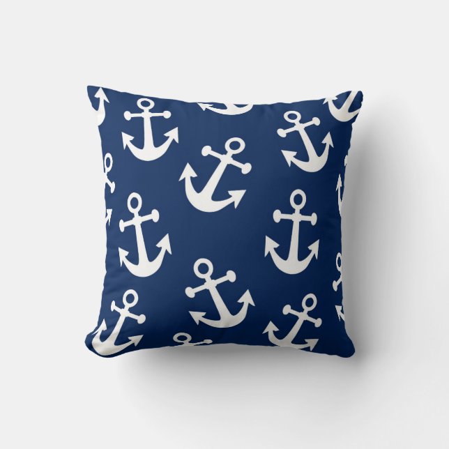 Navy Anchor Cushion (Front)