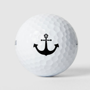 Navy anchor golf balls