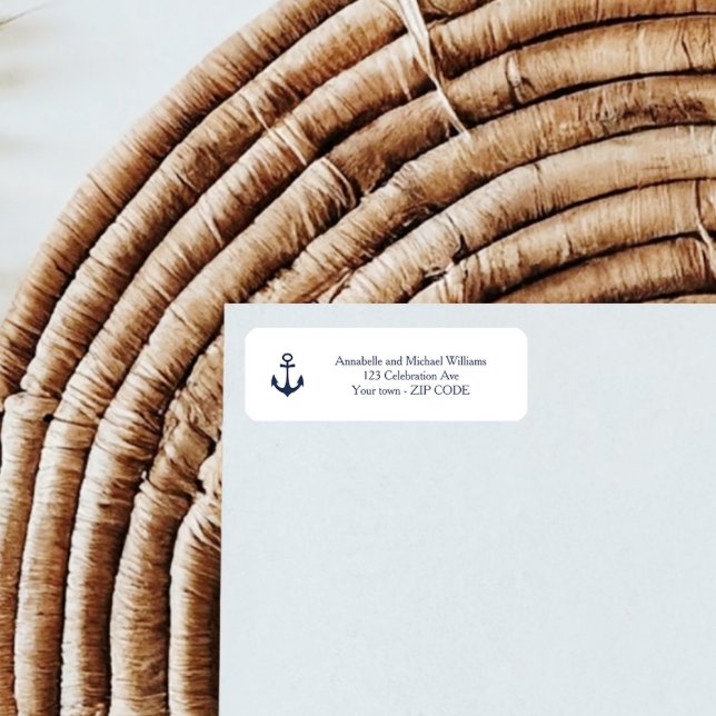 Navy Anchor Nautical Yacht Coastal WEDDING address (Creator Uploaded)