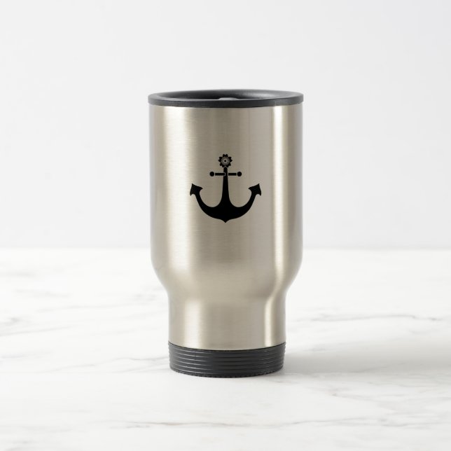 Navy anchor travel mug (Center)