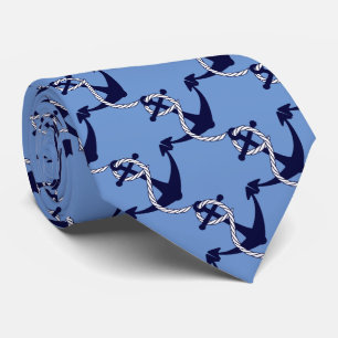 Navy and Blue Nautical Anchor with Rope Tie