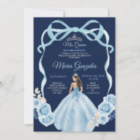 Navy and Blue Princess Mis Quince 16th Birthday