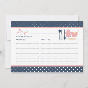 Navy and Blush Kitchen Recipe Card