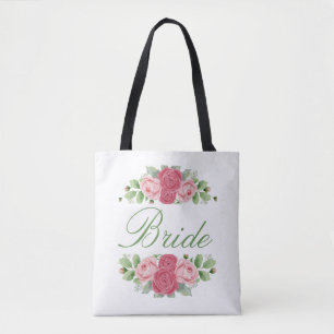 Navy and blush pink floral Tote Bag