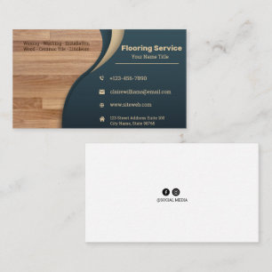 Navy and Brown Modern Flooring & Tiling   Business Card