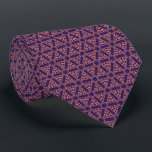 Navy and Coral Geometric Pattern Tie<br><div class="desc">Navy and Coral Geometric Pattern</div>