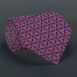 Navy and Coral Geometric Pattern Tie<br><div class="desc">Navy and Coral Geometric Pattern</div>