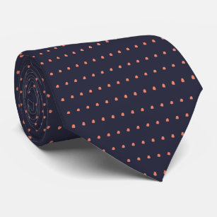 Navy and Coral Polka Dots Pattern Tie, Ties
